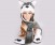 Animal Dog Cute Fluffy Plush Hat with long Scarf Gloves (1)