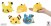 Pokemon Kororin Friends 9cm Plush - Pikachu, Psyduck, Ampharos and Lucario (set/4) (3)