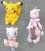 Pokemon Mewtwo Strikes Back Evolution Movie Ver. 12cm Stuffed Plush - Pikachu, Mew and Mewtwo (set/3) (3)