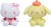 Sanrio Characters Cotton Candy - Hello Kitty Pompompurin - Special 29cm Large Plush - Yurukawa Design (Set of 2) (1)