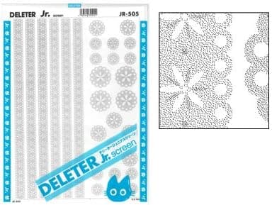 Deleter Screen Tone Jr JR-505 [ Flower Lace Pattern ] [Sheet Size 182x253mm (7.16"x9.96")]