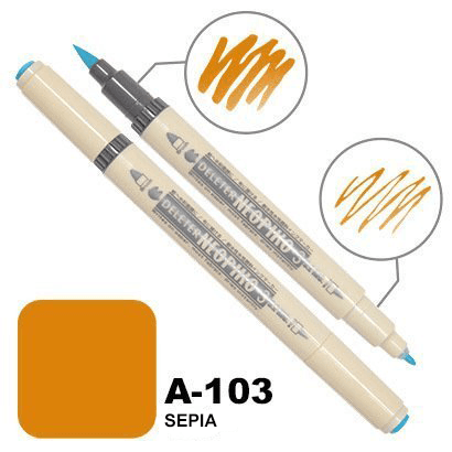 DELETER Neopiko 3 Sepia (A-103) Dual-tipped Water-based Fabric Marker