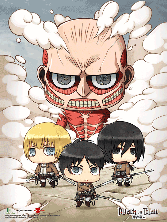 Attack on Titan - Chibi Clouds 3D Lenticular Wall Art Poster 18x24