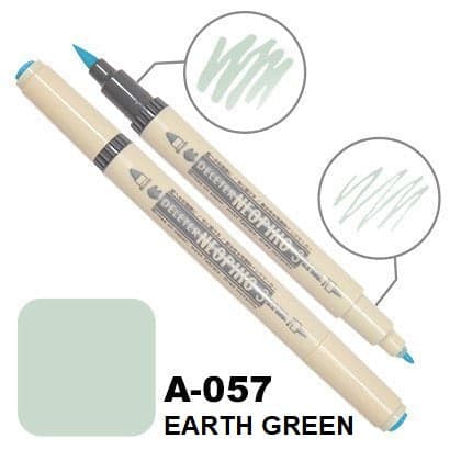 DELETER Neopiko 3 Earth Green (A-057) Dual-tipped Water-based Fabric Marker