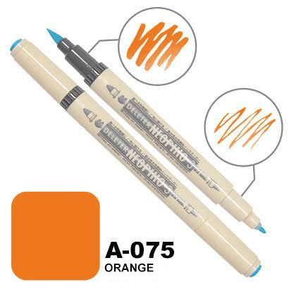 DELETER Neopiko 3 Orange (A-075) Dual-tipped Water-based Fabric Marker