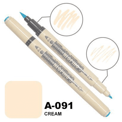 DELETER Neopiko 3 Cream (A-091) Dual-tipped Water-based Fabric Marker