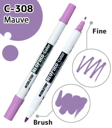 DELETER NEOPIKO-Color Mauve (C-308) Alcohol-based Dual Tipped Marker