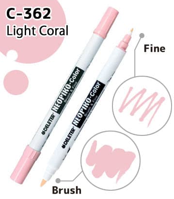 DELETER NEOPIKO-Color Light Coral (C-362) Alcohol-based Dual Tipped Marker