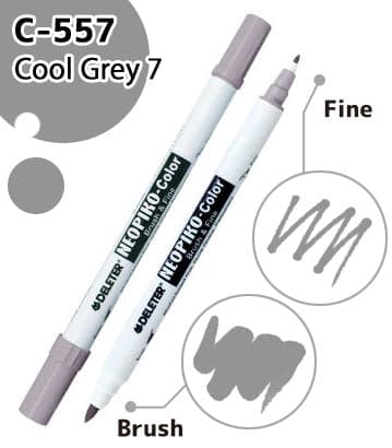 DELETER NEOPIKO-Color Cool Grey 7 (C-557) Alcohol-based Dual Tipped Marker