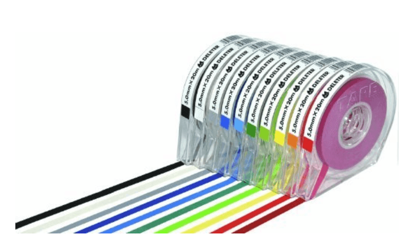 DELETER Color Tape 0.5mm x 20m (Case included) - White